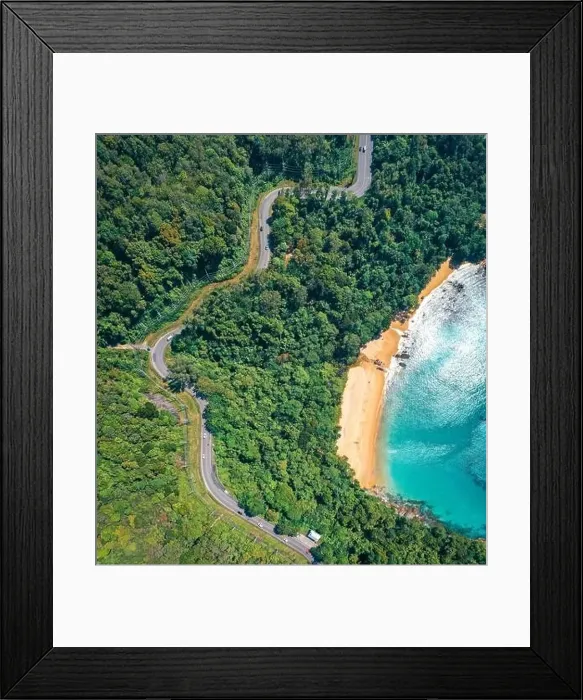Framed Print : Aerial view of Laem Singh beach in Phuket, Thailand Framed Print : Aerial view of Laem Singh beach in Phuket, Thailand
