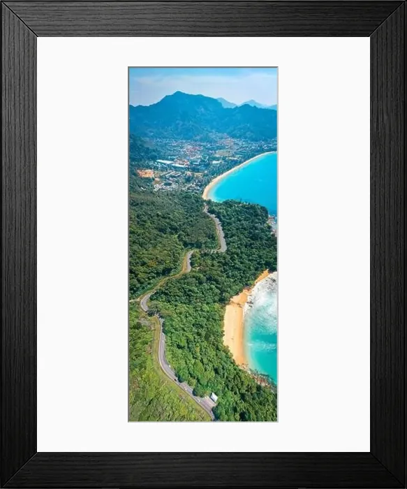 Framed Print : Aerial view of Laem Singh beach in Phuket, Thailand Framed Print : Aerial view of Laem Singh beach in Phuket, Thailand