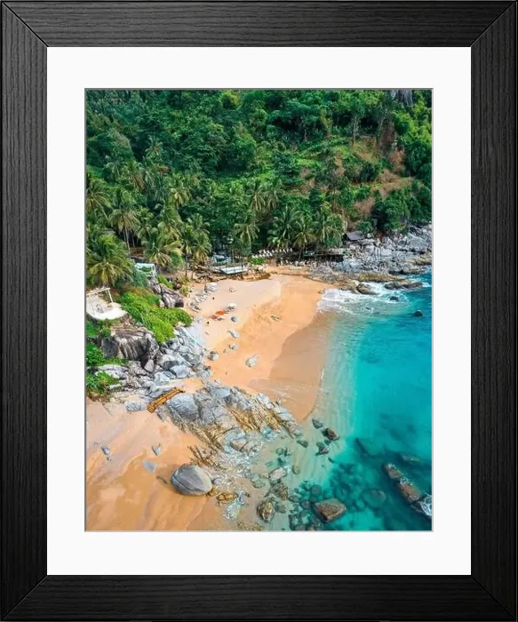 Framed Print : Nui Beach Black Rock viewpoint in Phuket, Thailand Framed Print : Nui Beach Black Rock viewpoint in Phuket, Thailand
