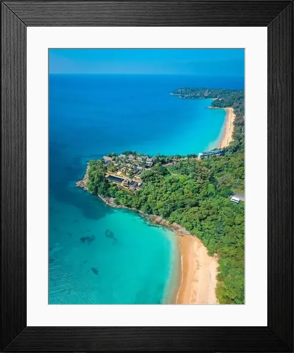 Framed Print : Aerial view of Laem Singh beach in Phuket, Thailand Framed Print : Aerial view of Laem Singh beach in Phuket, Thailand