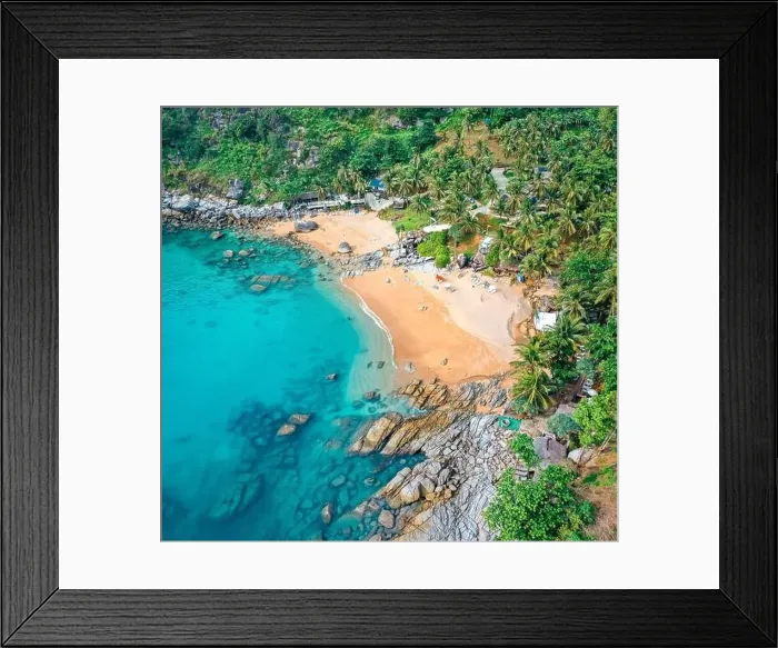 Framed Print : Nui Beach Black Rock viewpoint in Phuket, Thailand Framed Print : Nui Beach Black Rock viewpoint in Phuket, Thailand
