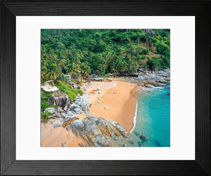 Framed Print : Nui Beach Black Rock viewpoint in Phuket, Thailand Framed Print : Nui Beach Black Rock viewpoint in Phuket, Thailand