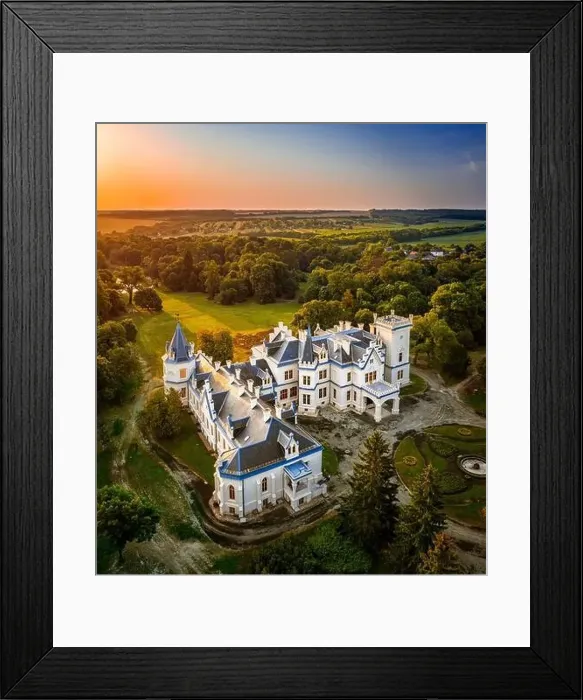 Framed Print : Nadasdladany, Hungary - Aerial view of the beautiful renovated Nadasdy Mansion (Nadasdy-kastely) Framed Print : Nadasdladany, Hungary - Aerial view of the beautiful renovated Nadasdy Mansion (Nadasdy-kastely)