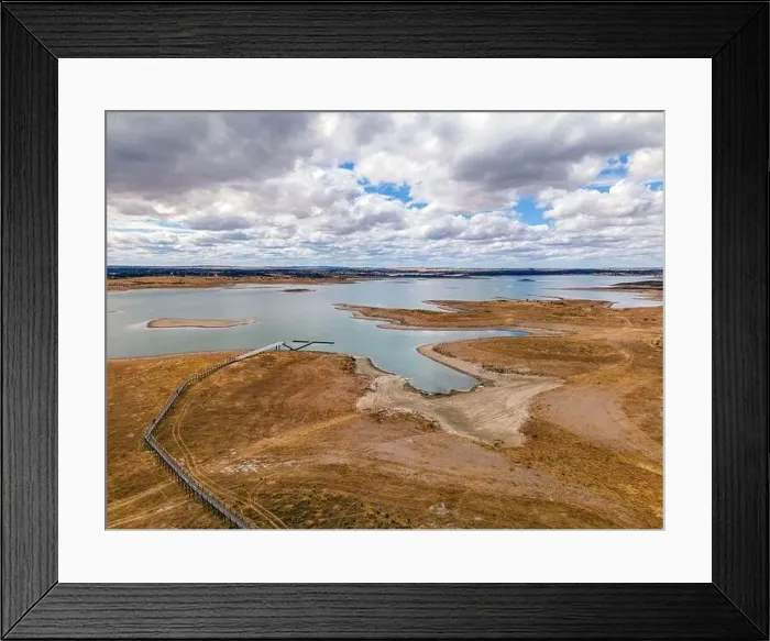 Framed Print : Aerial view of Alqueva Dam artificial Lake at aldeia da luz river beach, Alentejo tourist destination region, Portugal Framed Print : Aerial view of Alqueva Dam artificial Lake at aldeia da luz river beach, Alentejo tourist destination region, Portugal