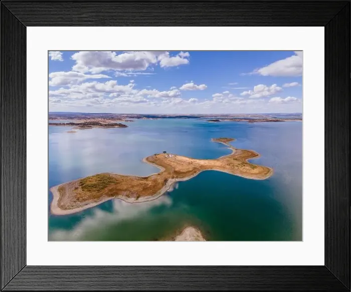 Framed Print : Aerial view of Alqueva Dam artificial Lake Framed Print : Aerial view of Alqueva Dam artificial Lake