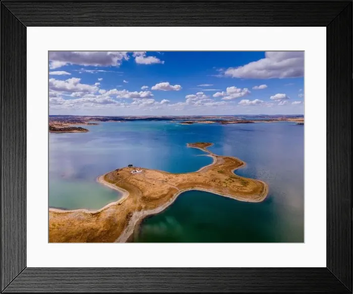 Framed Print : Aerial view of Alqueva Dam artificial Lake Framed Print : Aerial view of Alqueva Dam artificial Lake