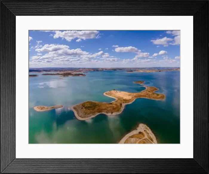 Framed Print : Aerial view of Alqueva Dam artificial Lake Framed Print : Aerial view of Alqueva Dam artificial Lake