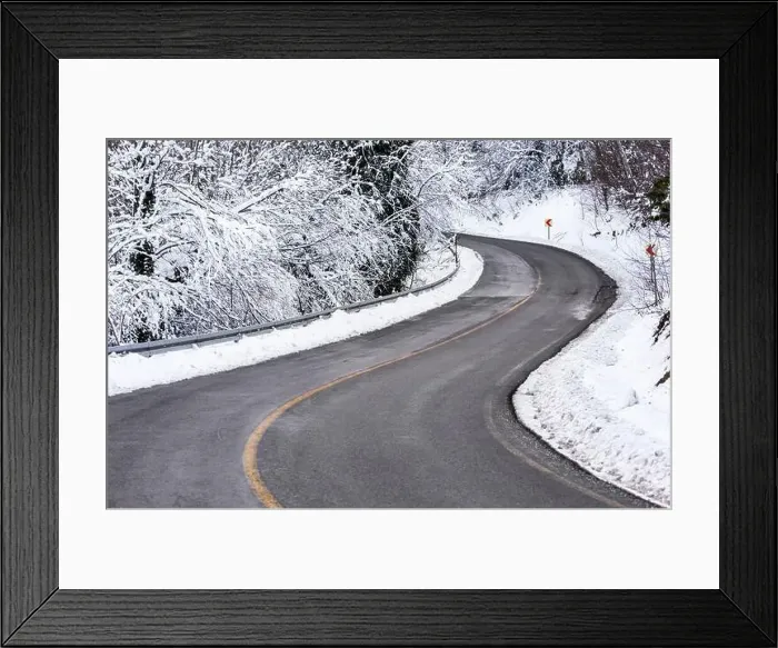Framed Print : KARTEPE, KOCAELI, TURKEY. Beautiful winter landscape. Winter snowy forest with road Framed Print : KARTEPE, KOCAELI, TURKEY. Beautiful winter landscape. Winter snowy forest with road