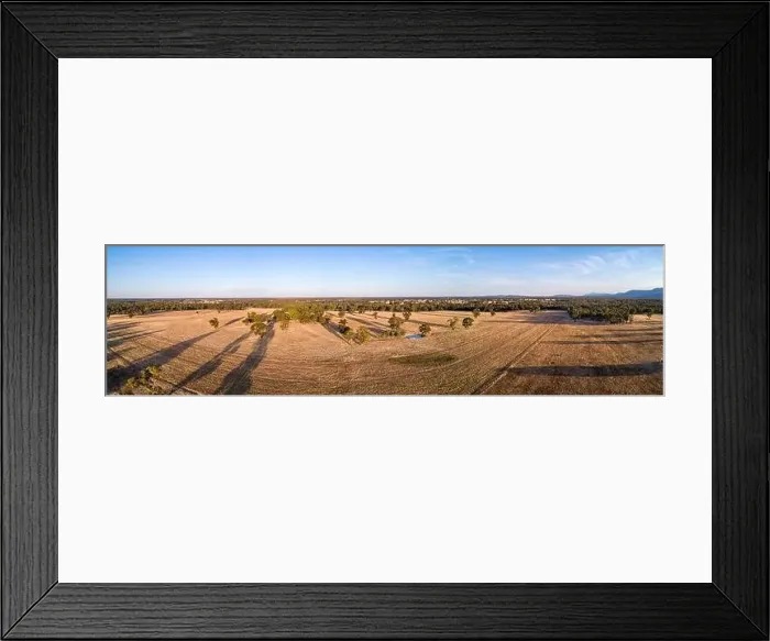 Framed Print : Australian outback - wide aerial panorama with text space Framed Print : Australian outback - wide aerial panorama with text space