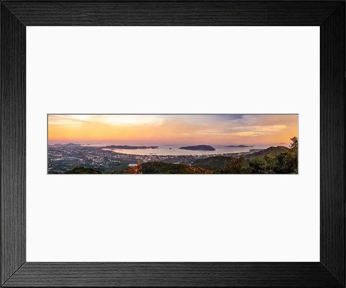 Framed Print : Aerial view of Big Buddha viewpoint at sunset in Phuket province, Thailand Framed Print : Aerial view of Big Buddha viewpoint at sunset in Phuket province, Thailand
