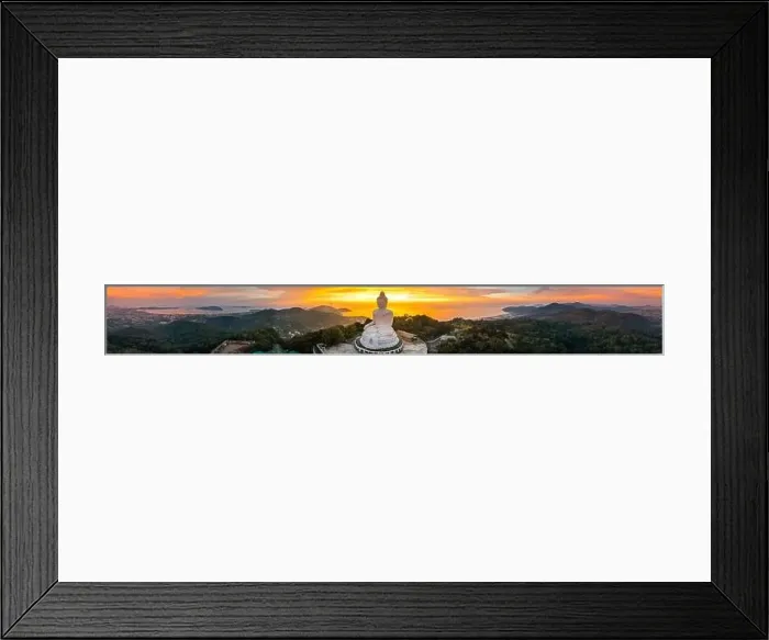 Framed Print : Aerial view of Big Buddha viewpoint at sunset in Phuket province, Thailand Framed Print : Aerial view of Big Buddha viewpoint at sunset in Phuket province, Thailand
