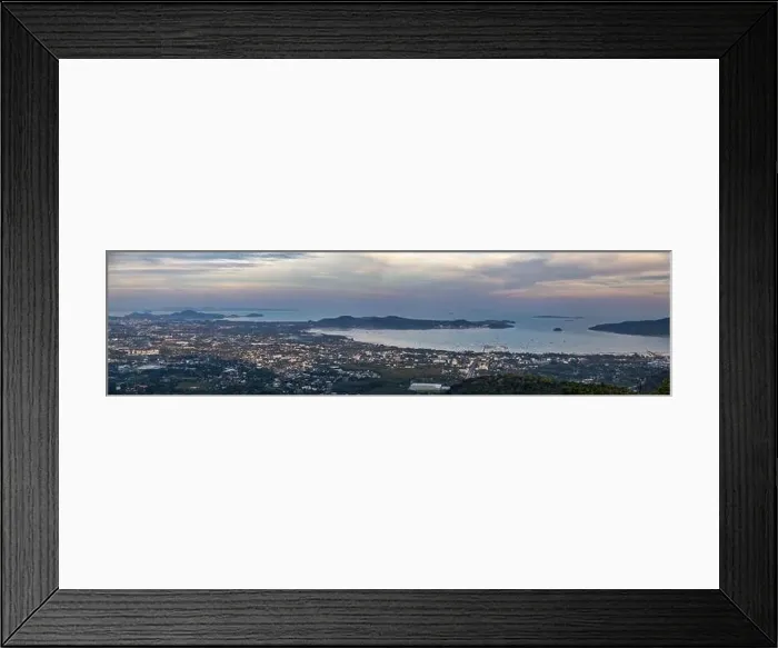 Framed Print : Aerial view of Big Buddha viewpoint at sunset in Phuket province, Thailand Framed Print : Aerial view of Big Buddha viewpoint at sunset in Phuket province, Thailand