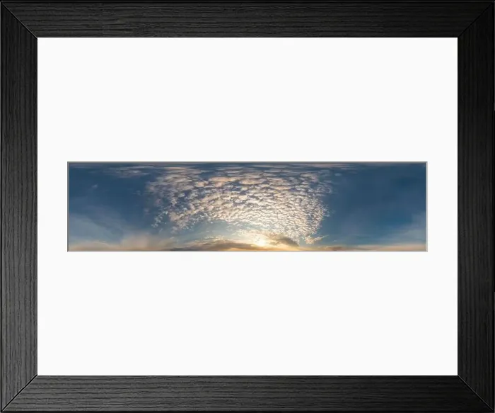 Framed Print : Dark blue sunset sky panorama with Cirrus clouds Framed Print : Dark blue sunset sky panorama with Cirrus clouds