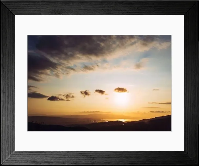 Framed Print : Izmir city and Izmir bay landscape view on sunset Framed Print : Izmir city and Izmir bay landscape view on sunset