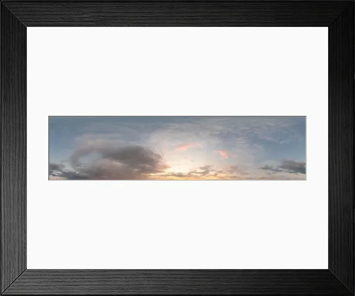 Framed Print : Dark blue sunset sky panorama with Cirrus clouds Framed Print : Dark blue sunset sky panorama with Cirrus clouds