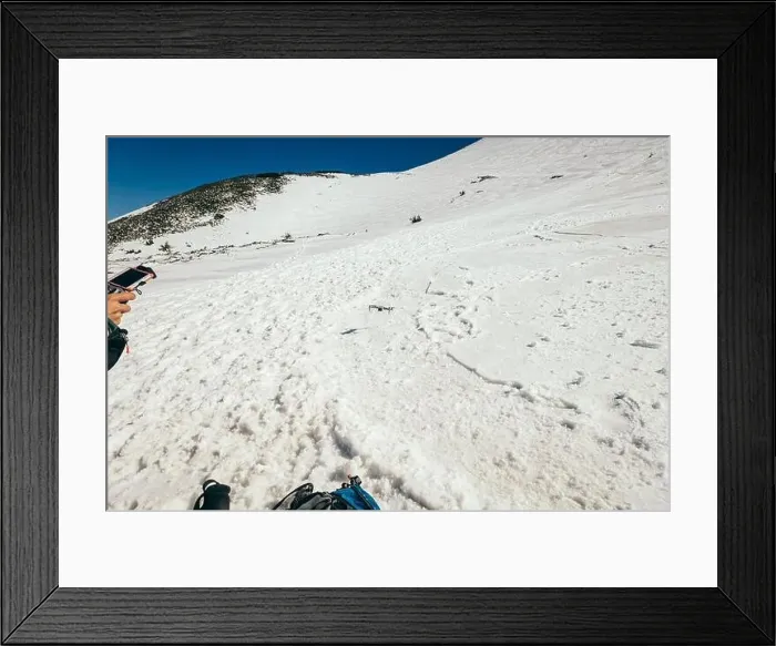 Framed Print : Snow in the mountains, thaw in spring and winter Framed Print : Snow in the mountains, thaw in spring and winter