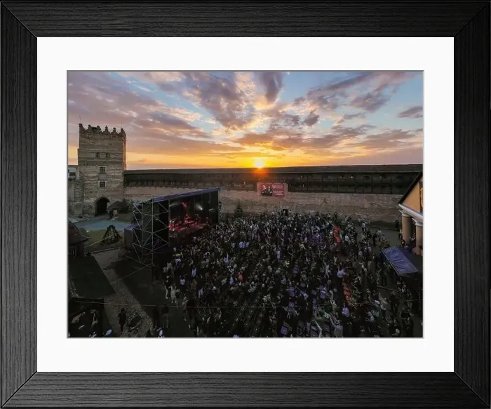 Framed Print : Lutsk, Ukraine - June 4, 2021: Aerial view on Lubart's castle in Lutsk, Ukraine from drone
