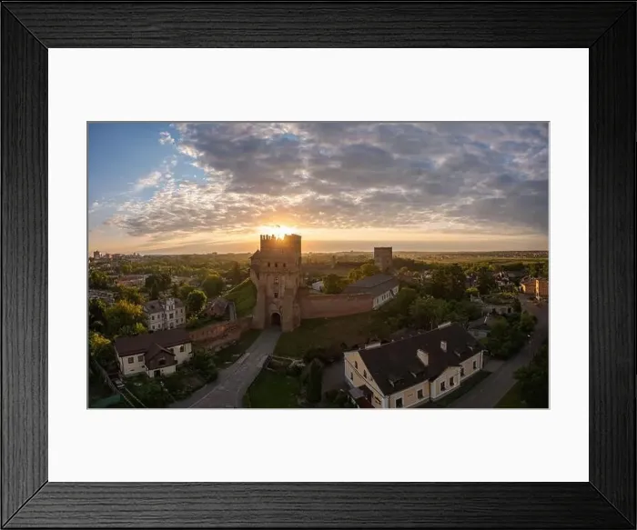Framed Print : Lutsk, Ukraine - June 4, 2021: Aerial view on Lubart's castle in Lutsk, Ukraine from drone