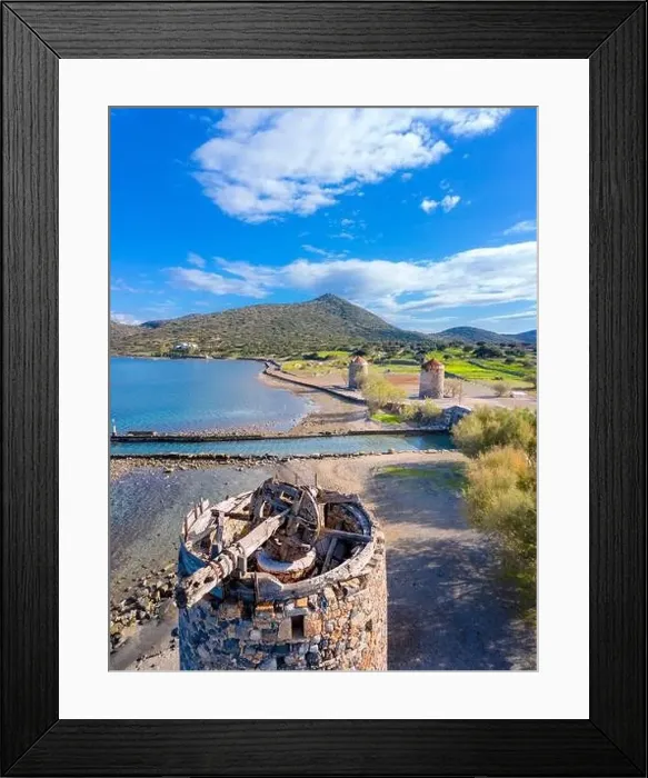 Framed Print : The famous canal of Elounda with the ruins of the old bridge, Crete, Greece Framed Print : The famous canal of Elounda with the ruins of the old bridge, Crete, Greece