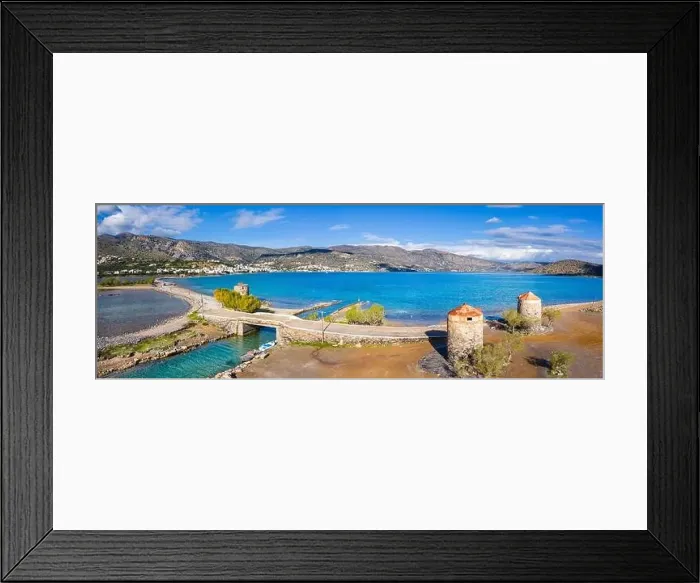 Framed Print : The famous canal of Elounda with the ruins of the old bridge, Crete, Greece Framed Print : The famous canal of Elounda with the ruins of the old bridge, Crete, Greece