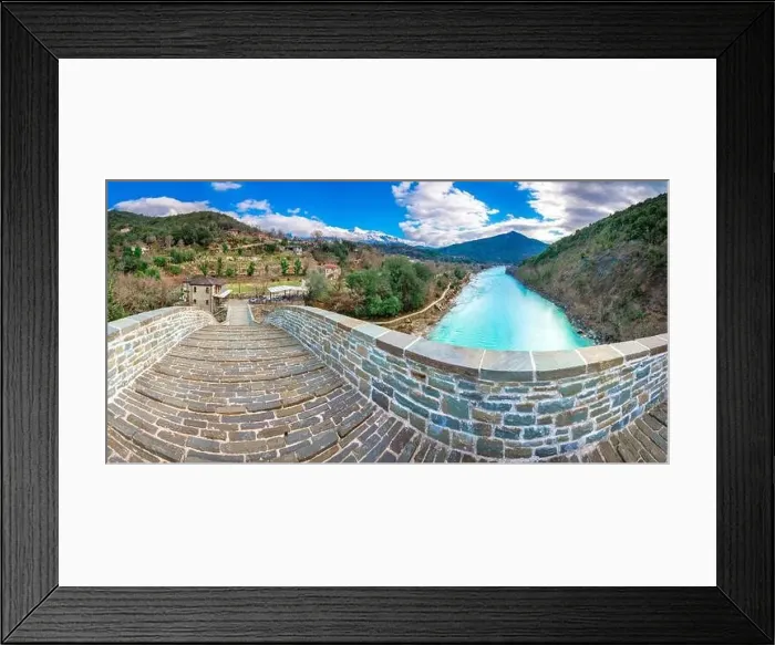 Framed Print : The great arched stone bridge of Plaka on Arachthos river, Tzoumerka, Greece