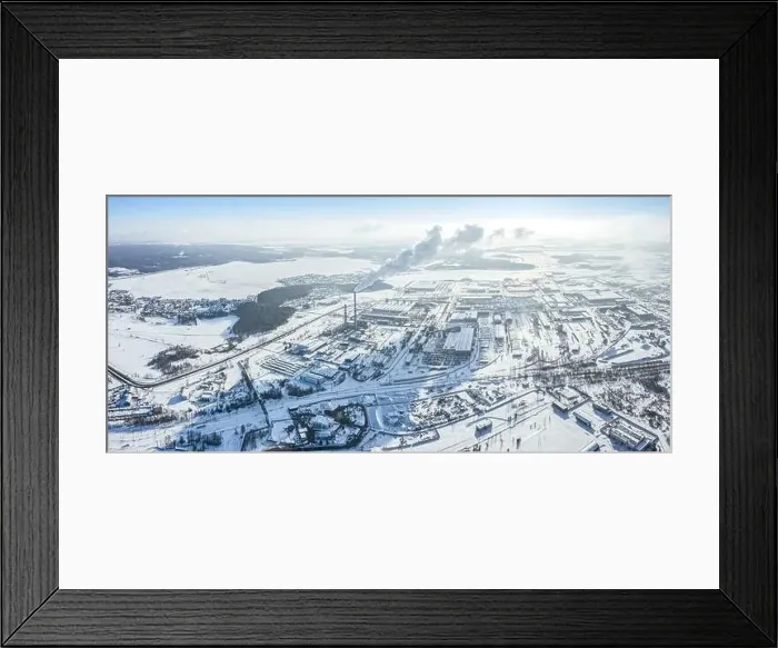 Framed Print : suburban industrial district in winter Framed Print : suburban industrial district in winter