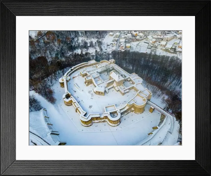 Framed Print : Birds eye view over the medieval stronghold of Suceava Framed Print : Birds eye view over the medieval stronghold of Suceava