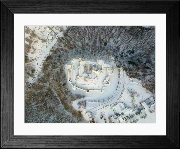 Framed Print : Birds eye view over the medieval stronghold of Suceava Framed Print : Birds eye view over the medieval stronghold of Suceava