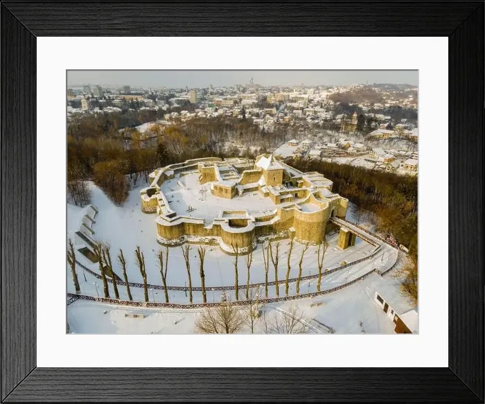 Framed Print : Birds eye view over the medieval stronghold of Suceava Framed Print : Birds eye view over the medieval stronghold of Suceava