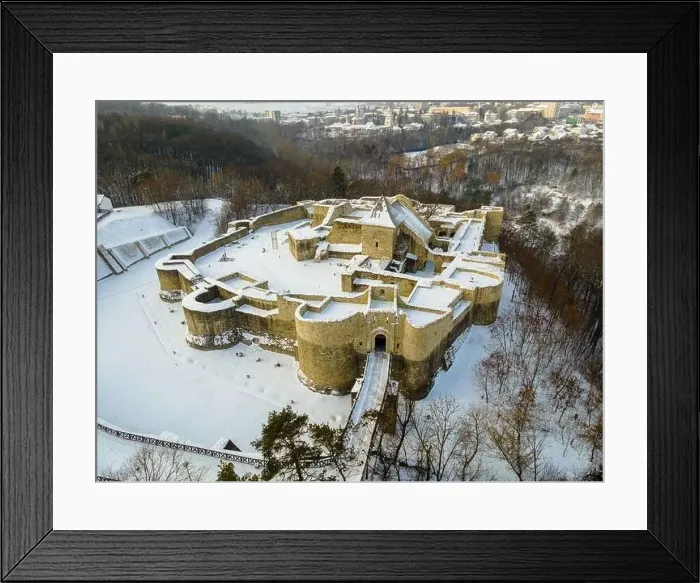 Framed Print : Aerial photography of the medieval fortress from Suceava Framed Print : Aerial photography of the medieval fortress from Suceava