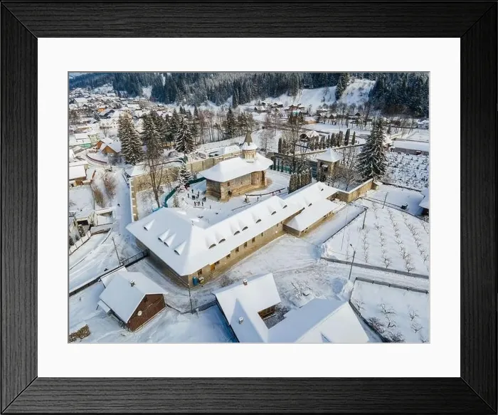 Framed Print : Aerial photography of Voronet Monastery Framed Print : Aerial photography of Voronet Monastery