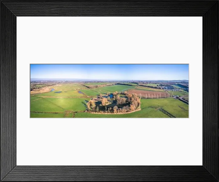 Framed Print : Meadows and Marshland around Clyst River in Topsham, Devon, England
