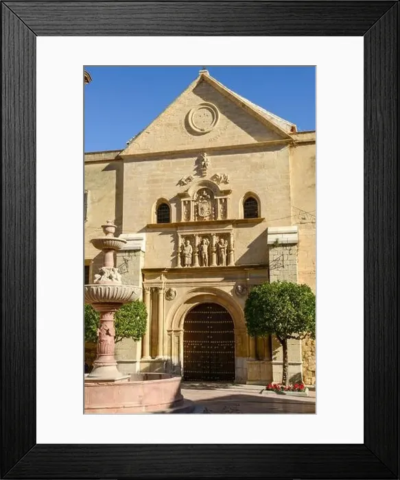 Framed Print : Antequera, Spain - 31 December 2020: church and square of san Sebastian at Antequera on Andalusia in Spain Framed Print : Antequera, Spain - 31 December 2020: church and square of san Sebastian at Antequera on Andalusia in Spain