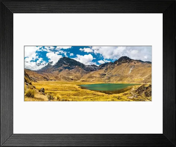 Framed Print : Lake at the Huaytapallana mountain range in Huancayo - Junin, Peru