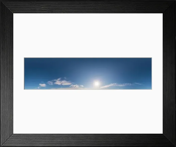 Framed Print : Blue sky panorama with Cirrus clouds