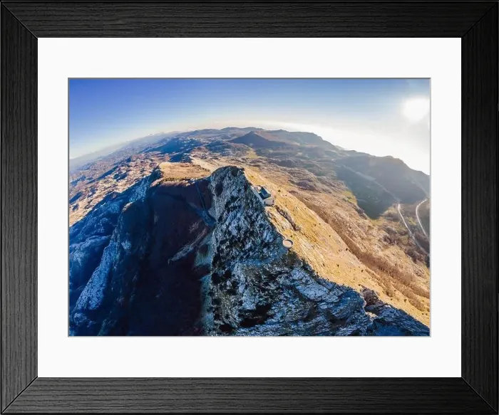 Framed Print : Petar II Petrovic-Njegos mausoleum on the top of mount Lovchen in Montenegro. Aerial view, drone Framed Print : Petar II Petrovic-Njegos mausoleum on the top of mount Lovchen in Montenegro. Aerial view, drone