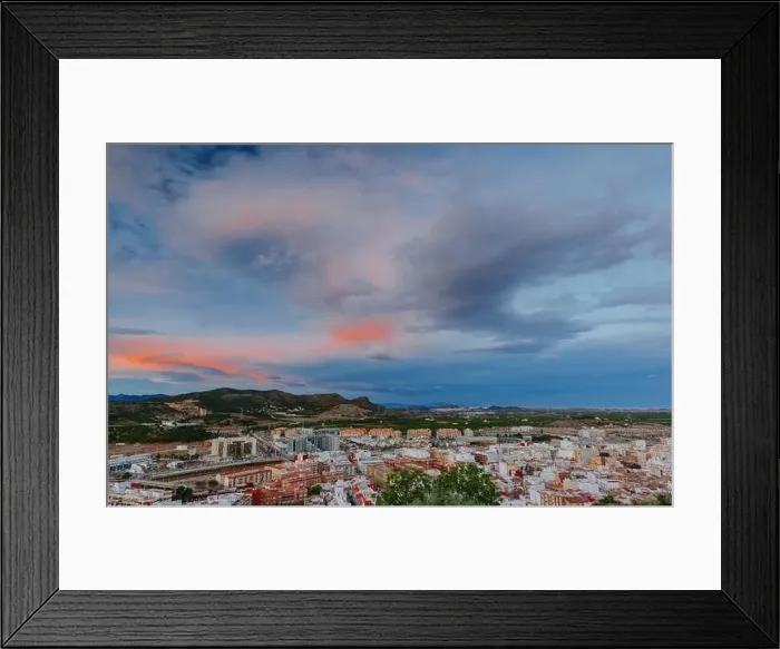 Framed Print : View on the castle Sagunto during sunny day and cloudy sunset Framed Print : View on the castle Sagunto during sunny day and cloudy sunset