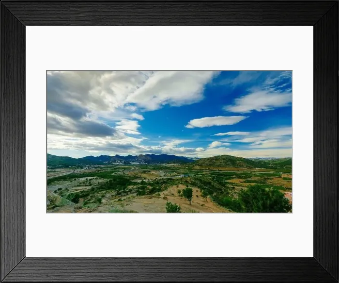 Framed Print : View on the castle Sagunto during sunny day and cloudy sunset Framed Print : View on the castle Sagunto during sunny day and cloudy sunset