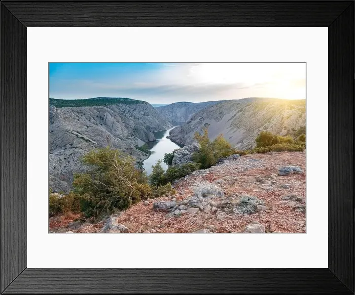 Framed Print : Zrmanja canyon at sunset, Croatia Framed Print : Zrmanja canyon at sunset, Croatia