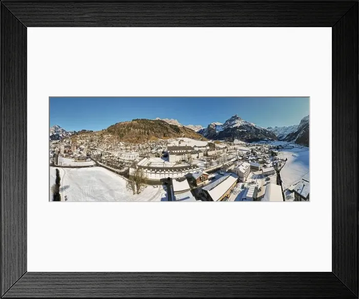 Framed Print : Drone view at the village of Engelberg on the Swiss alps Framed Print : Drone view at the village of Engelberg on the Swiss alps