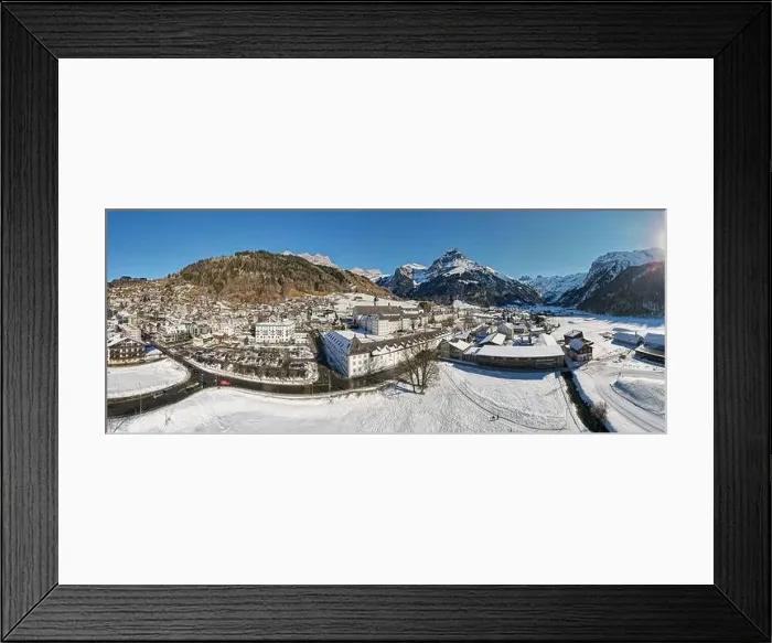 Framed Print : Drone view at the village of Engelberg on the Swiss alps Framed Print : Drone view at the village of Engelberg on the Swiss alps