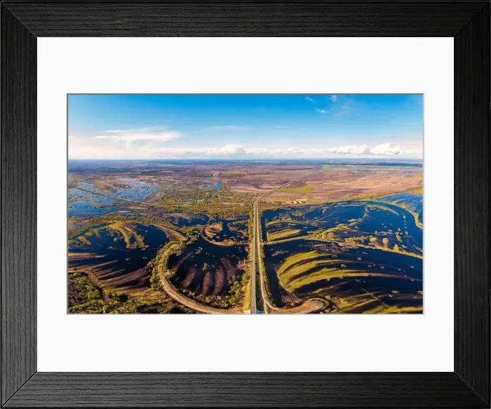 Framed Print : Panorama of flooded floodplains of Pripyat river. Flooded meadows in river bed of Pripyat in Belarus Framed Print : Panorama of flooded floodplains of Pripyat river. Flooded meadows in river bed of Pripyat in Belarus