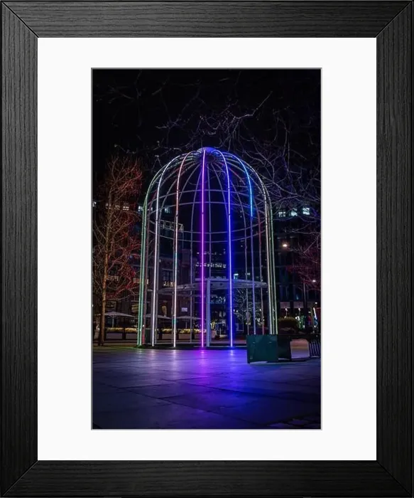 Framed Print : Lights lighting up the IFO, Kings Cross, London. An art piece found outside Kings Cross train station Framed Print : Lights lighting up the IFO, Kings Cross, London. An art piece found outside Kings Cross train station