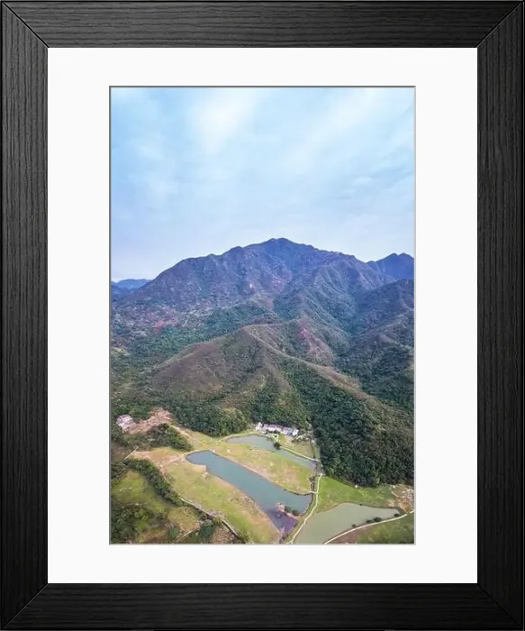Framed Print : Beautiful aerial view of the remote village, Sham Chung, located in West Sai Kung Country Park, Hong Kong Framed Print : Beautiful aerial view of the remote village, Sham Chung, located in West Sai Kung Country Park, Hong Kong