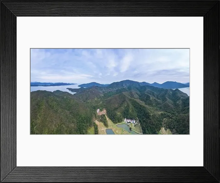 Framed Print : Beautiful aerial view of the remote village, Sham Chung, located in West Sai Kung Country Park, Hong Kong Framed Print : Beautiful aerial view of the remote village, Sham Chung, located in West Sai Kung Country Park, Hong Kong