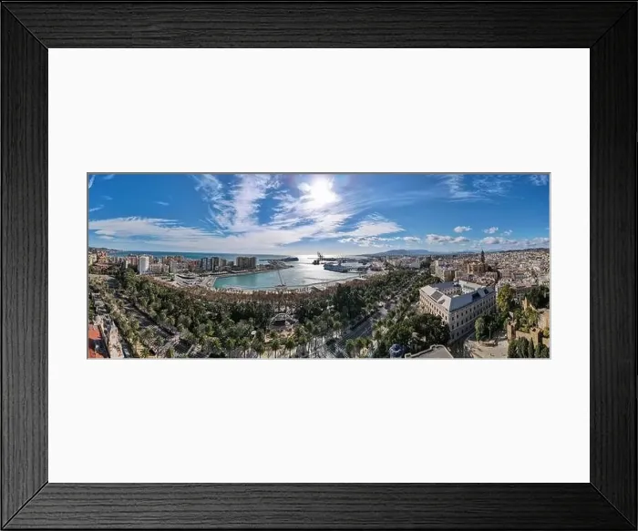 Framed Print : Drone view at the town center of Malaga on Spain Framed Print : Drone view at the town center of Malaga on Spain