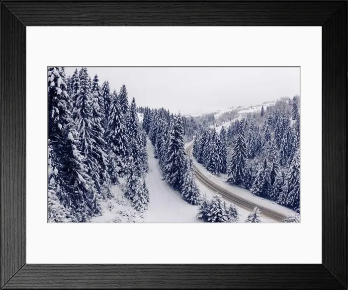 Framed Print : Aerial view of a curved mountain road Aerial view of a curved mountain road in Europe Framed Print : Aerial view of a curved mountain road Aerial view of a curved mountain road in Europe