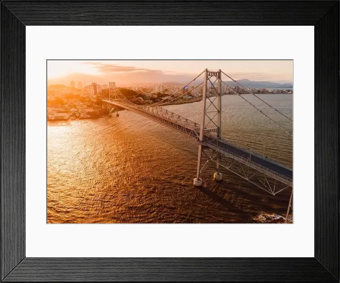 Framed Print : The sunset at the Herlicio Luz Bridge. Iron bridge in Florianopolis Framed Print : The sunset at the Herlicio Luz Bridge. Iron bridge in Florianopolis
