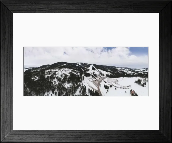 Framed Print : Aerial view of road and ski center Tornik, the highest point of Zlatibor mountain, Serbia. Winter time Framed Print : Aerial view of road and ski center Tornik, the highest point of Zlatibor mountain, Serbia. Winter time