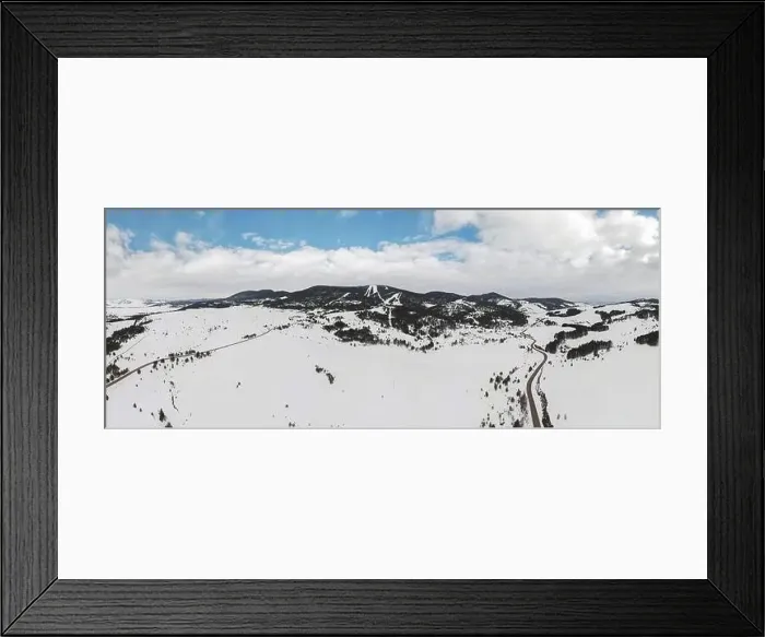 Framed Print : Aerial view of road and ski center Tornik, the highest point of Zlatibor mountain, Serbia. Winter time Framed Print : Aerial view of road and ski center Tornik, the highest point of Zlatibor mountain, Serbia. Winter time
